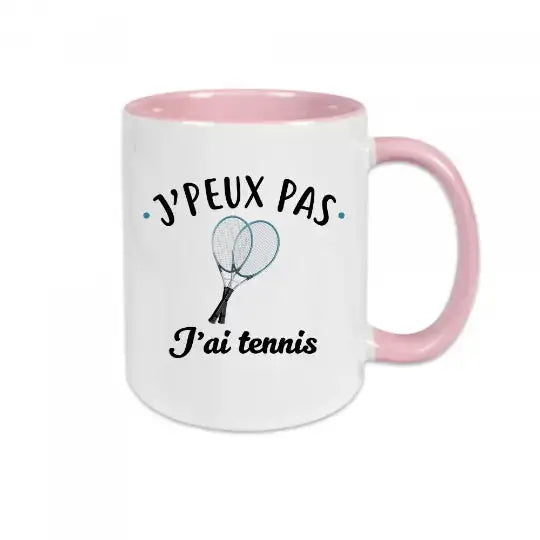 Mug céramique - J’peux pas j’ai tennis - Rose - Mugs
