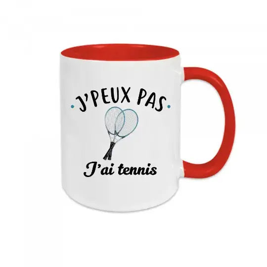 Mug céramique - J’peux pas j’ai tennis - Rouge - Mugs