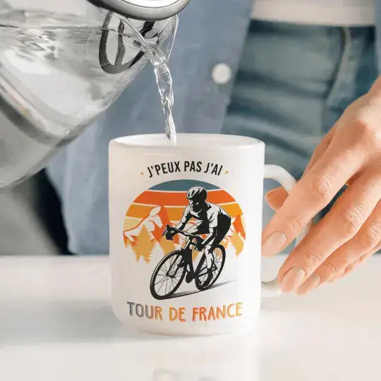 Mug céramique - J’peux pas j’ai Tour de France - Blanc - Mugs