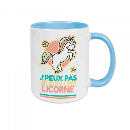 Mug céramique - J’peux pas je suis une licorne - Bleu