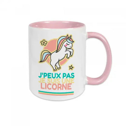 Mug céramique - J’peux pas je suis une licorne - Rose