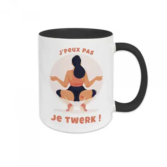 Mug céramique - J’peux pas je twerk - Noir - Mugs