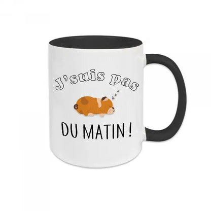 Mug céramique - J’suis pas du matin - Noir - Mugs
