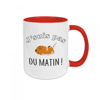 Mug céramique - J’suis pas du matin - Rouge - Mugs