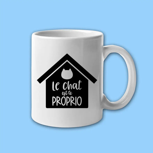 Mug céramique Le chat est le proprio