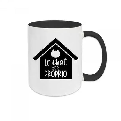 Mug céramique - Le chat est le proprio - Noir - Mugs