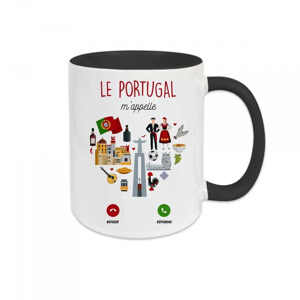 Mug céramique - Le Portugal m’appelle - Noir - Mugs