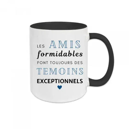 Mug céramique - Les amis formidables font toujours des témoins exceptionnels - Noir - Mugs