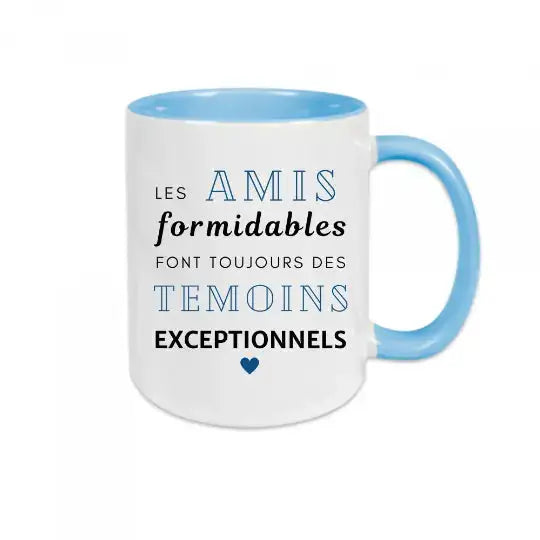 Mug céramique - Les amis formidables font toujours des témoins exceptionnels - Bleu - Mugs