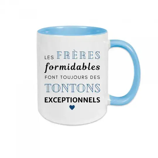 Mug céramique - Les frères formidables font toujours des tontons exceptionnels - Bleu - Mugs