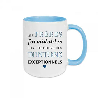 Mug céramique - Les frères formidables font toujours des tontons exceptionnels - Bleu - Mugs