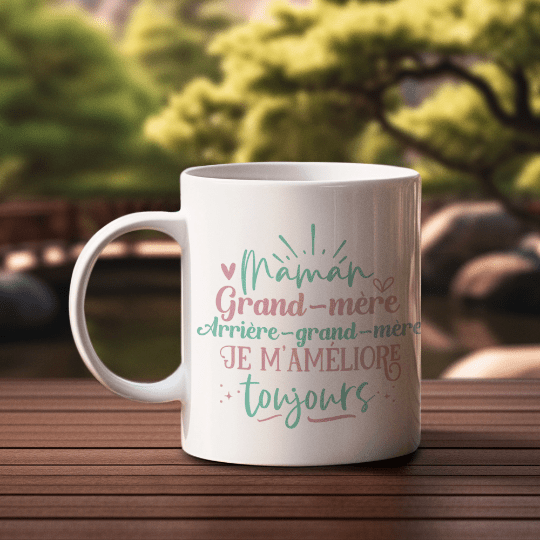 Mug céramique - Maman, grand-mère, arrière grand-mère je m'améliore toujours - #shop_name - Mugs