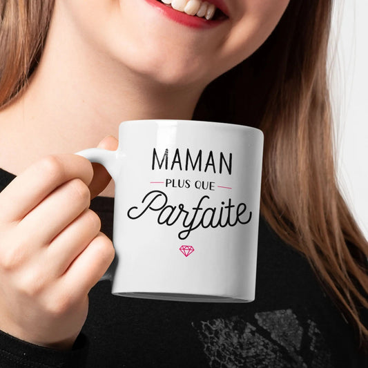 Mug céramique - Maman plus que parfaite - Unique / Blanc