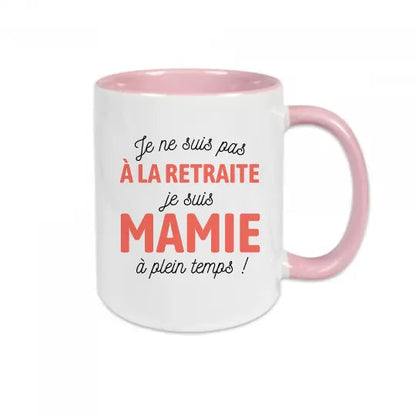 Mug céramique - Mamie à plein temps - Rose - Mugs