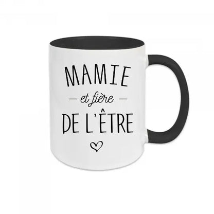 Mug céramique - Mamie et fière de l’être - Noir - Mugs