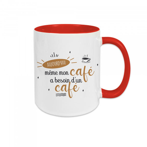 Mug céramique - Même mon café a besoin d'un café - #shop_name - Mugs