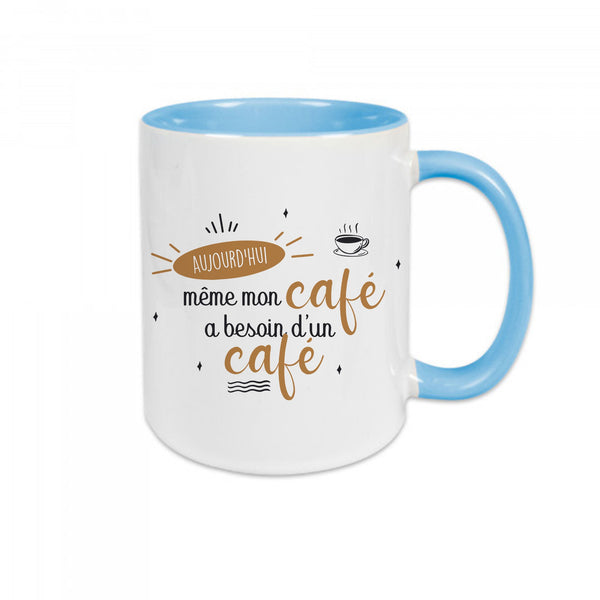 Mug céramique - Même mon café a besoin d'un café - #shop_name - Mugs