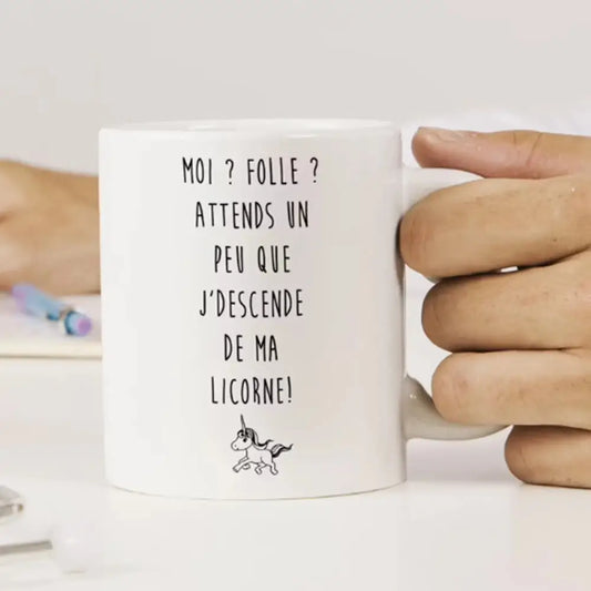 Mug céramique - Moi folle ? - Blanc - Mugs