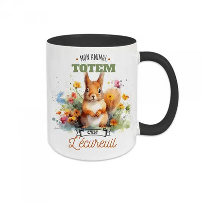 Mug céramique - Mon animal totem c’est l’écureuil - Noir - Mugs