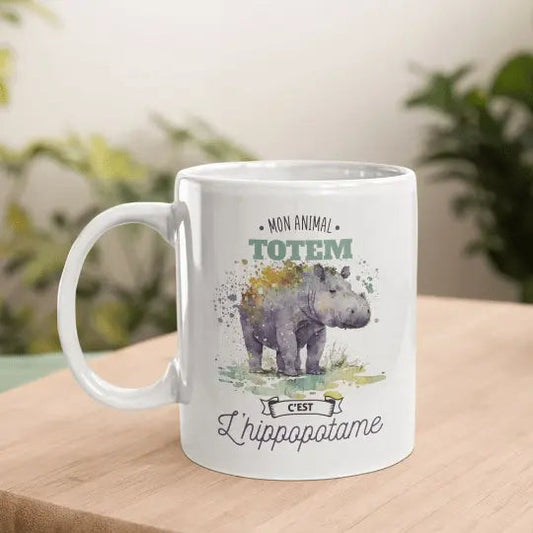 Mug céramique - Mon animal totem c’est l’hippopotame - Mugs