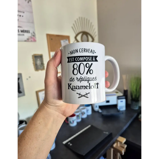 Mug céramique - Mon cerveau est composé à 80% de répliques Kaamelott