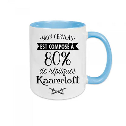 Mug céramique - Mon cerveau est composé à 80% de répliques Kaamelott - Bleu - Mugs