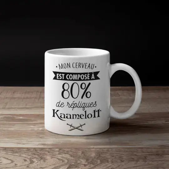 Mug céramique - Mon cerveau est composé à 80% de répliques Kaamelott - Blanc - Mugs