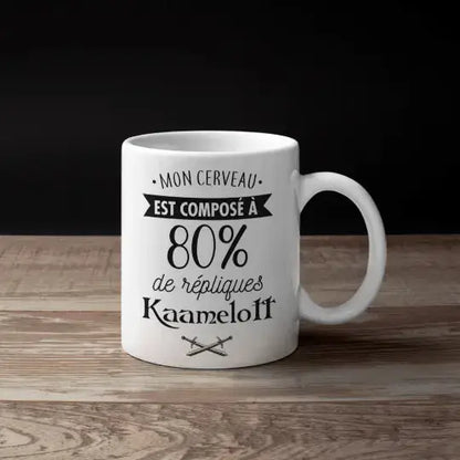 Mug céramique - Mon cerveau est composé à 80% de répliques Kaamelott - Blanc - Mugs