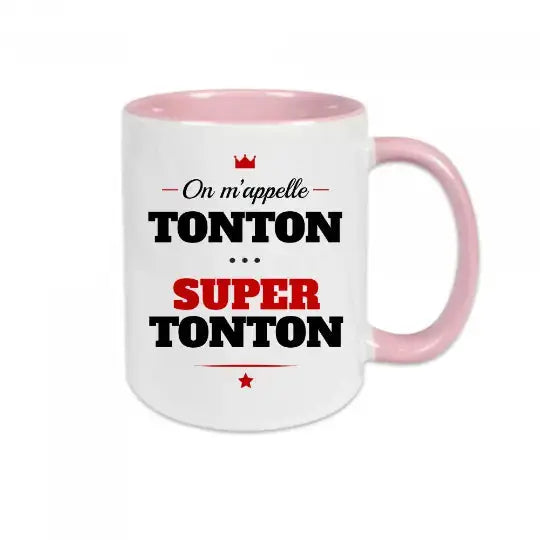 Mug céramique - On m’appelle tonton super tonton - Rose