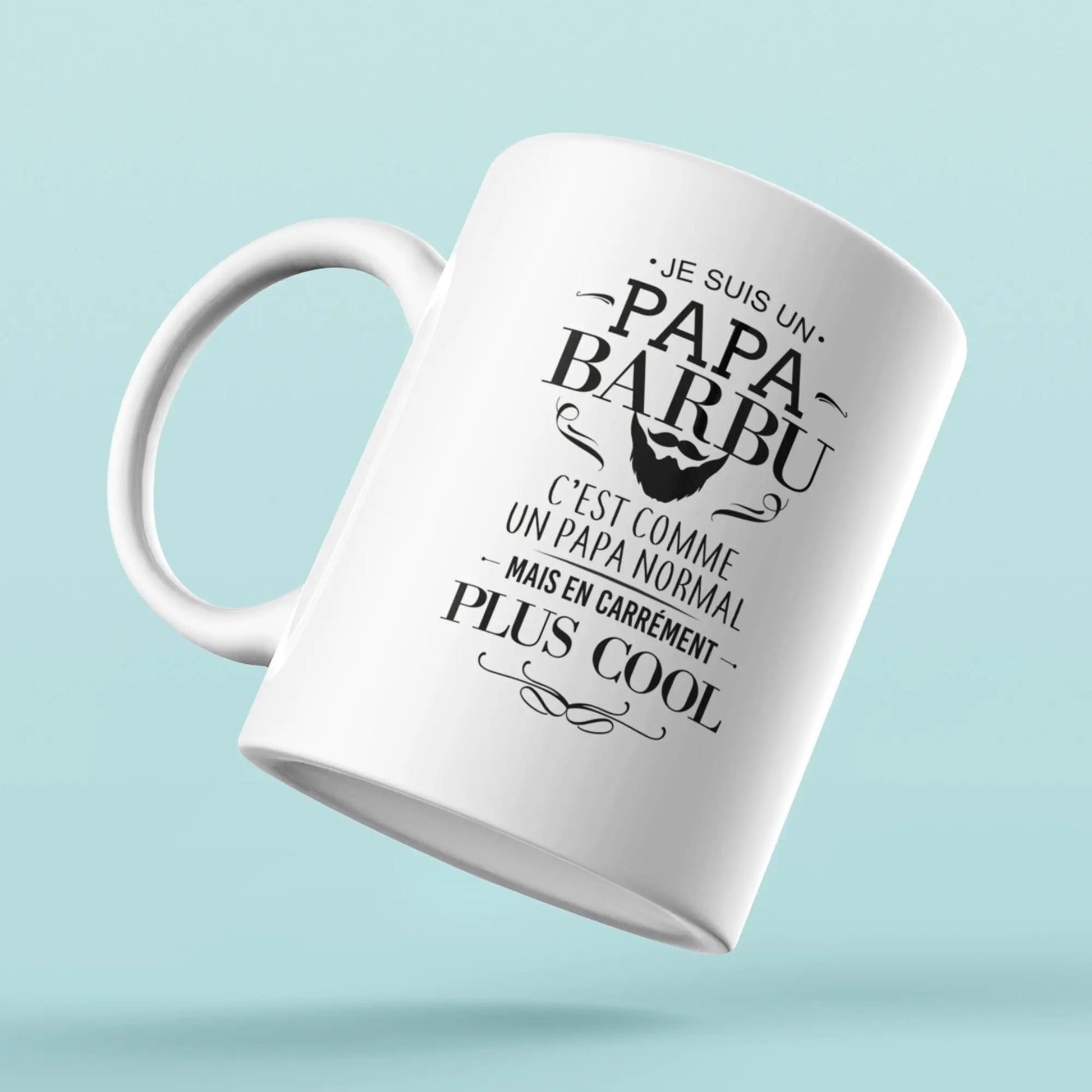 Mug céramique - Papa barbu - Blanc - Mugs