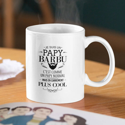 Mug céramique - Papy barbu - Blanc
