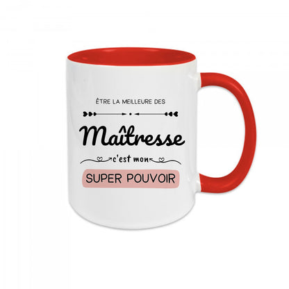 Mug céramique - Être la meilleure des maîtresse c'est mon super pouvoir - #shop_name - Mugs