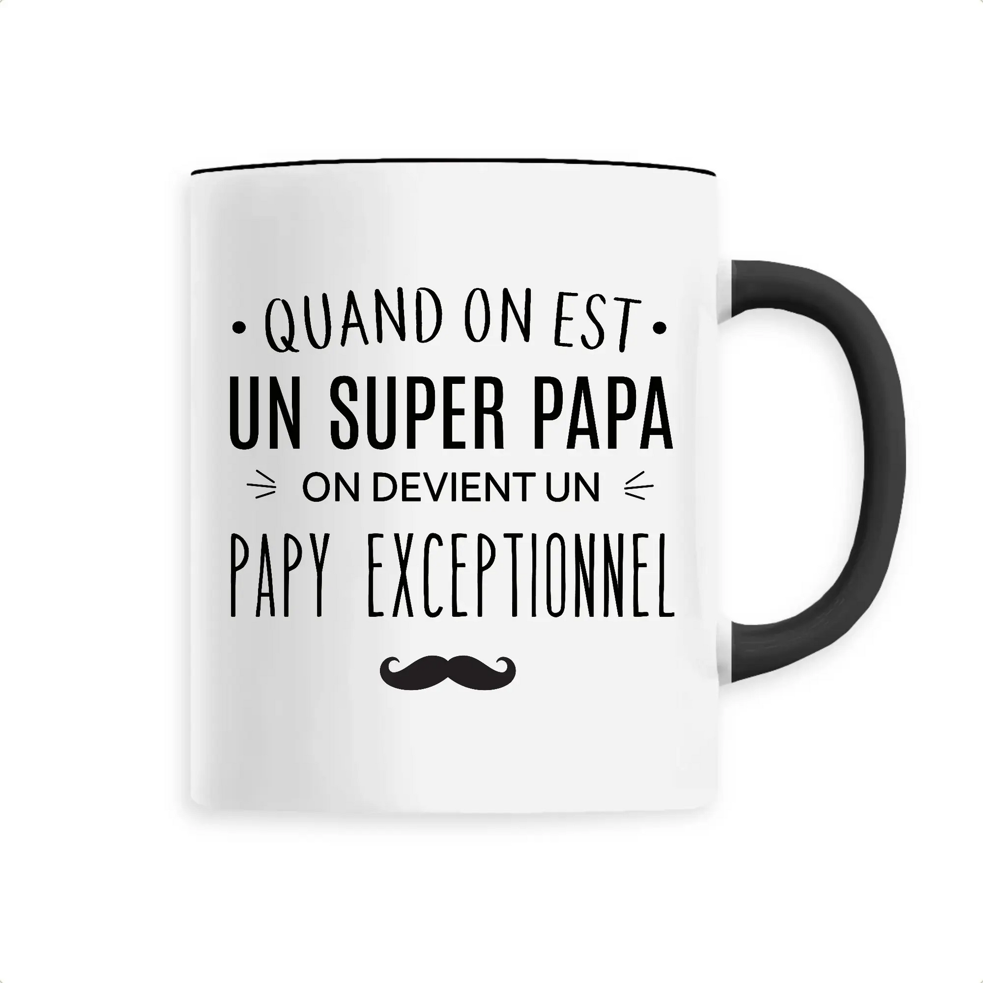 Mug céramique - Super papa papy exceptionnel - Noir - Mugs