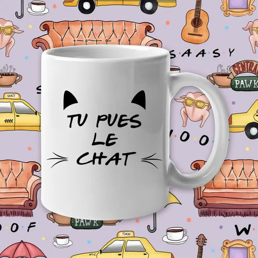Mug céramique Tu pues le chat
