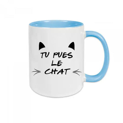 Mug céramique - Tu pues le chat - Bleu