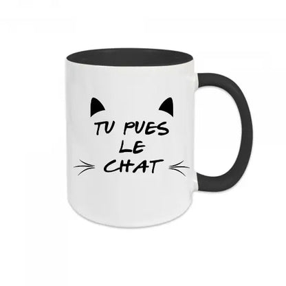Mug céramique - Tu pues le chat - Noir