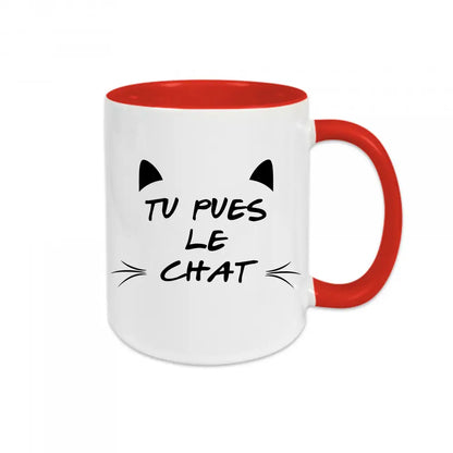 Mug céramique Tu pues le chat