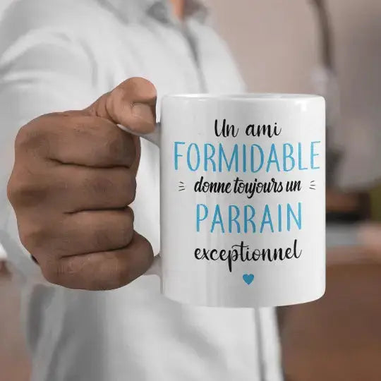 Mug céramique - Un ami formidable donne toujours un parrain exceptionnel - Unique / Blanc