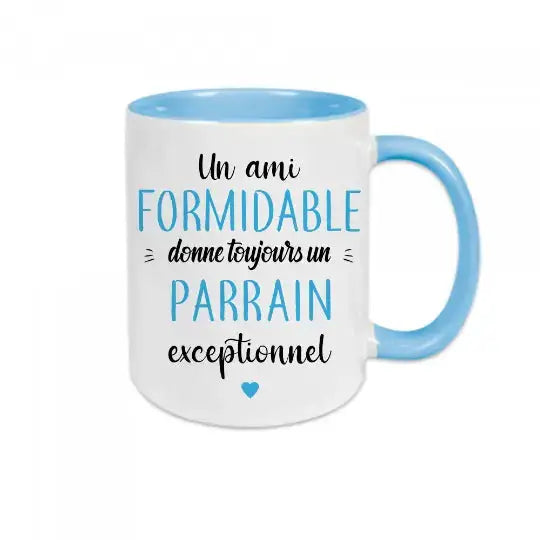 Mug céramique - Un ami formidable donne toujours un parrain exceptionnel - Unique / Bleu