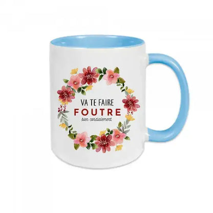 Mug céramique - Va te faire foutre bien cordialement - Bleu - Mugs