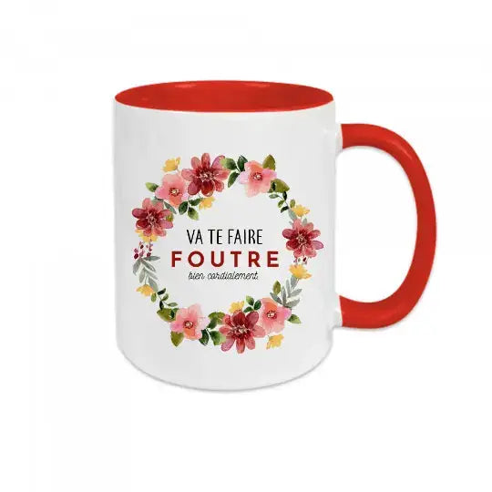Mug céramique - Va te faire foutre bien cordialement - Rouge - Mugs