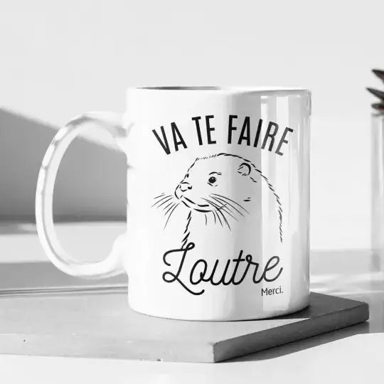 Mug céramique - Va te faire loutre merci - Blanc - Mugs