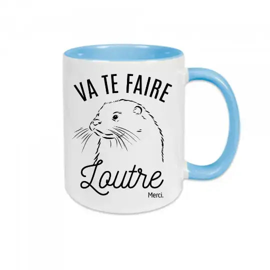 Mug céramique - Va te faire loutre merci - Bleu - Mugs