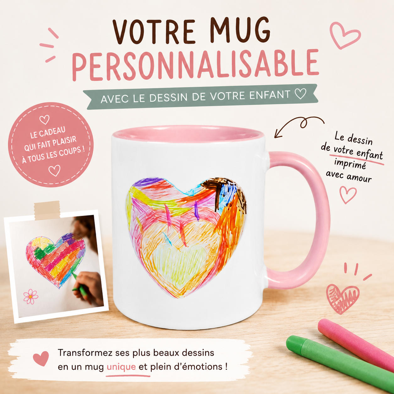 Mug céramique Le dessin de votre enfant