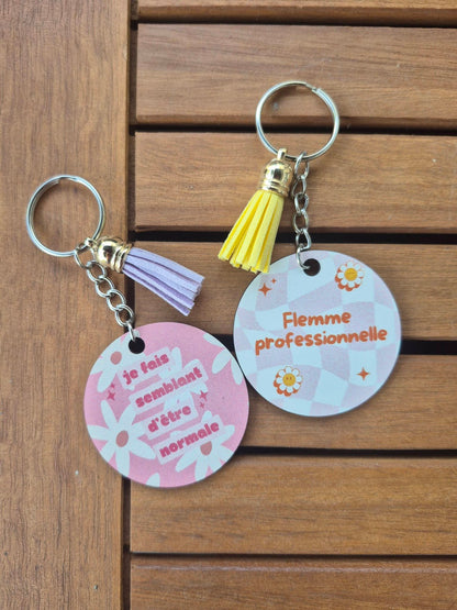 Porte-clés Flemme professionnelle Encre et Créations