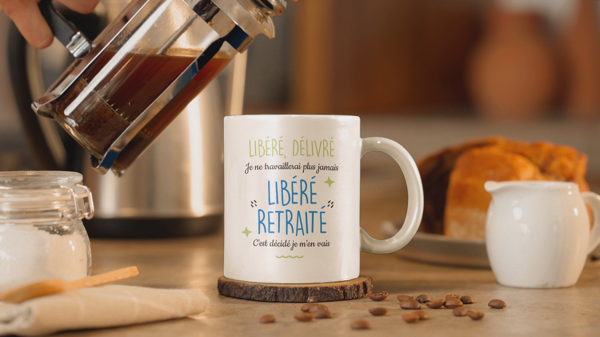 Mug céramique Libéré, déliré, je ne travaillerai plus jamais