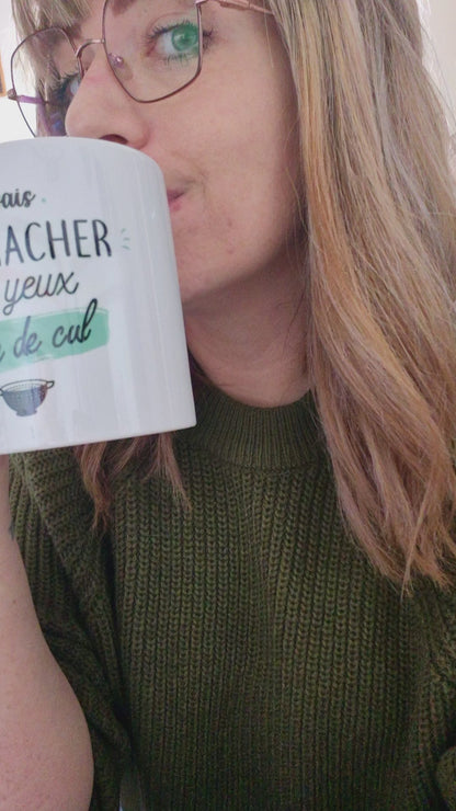Mug céramique Je vais t'arracher les yeux tête de cul
