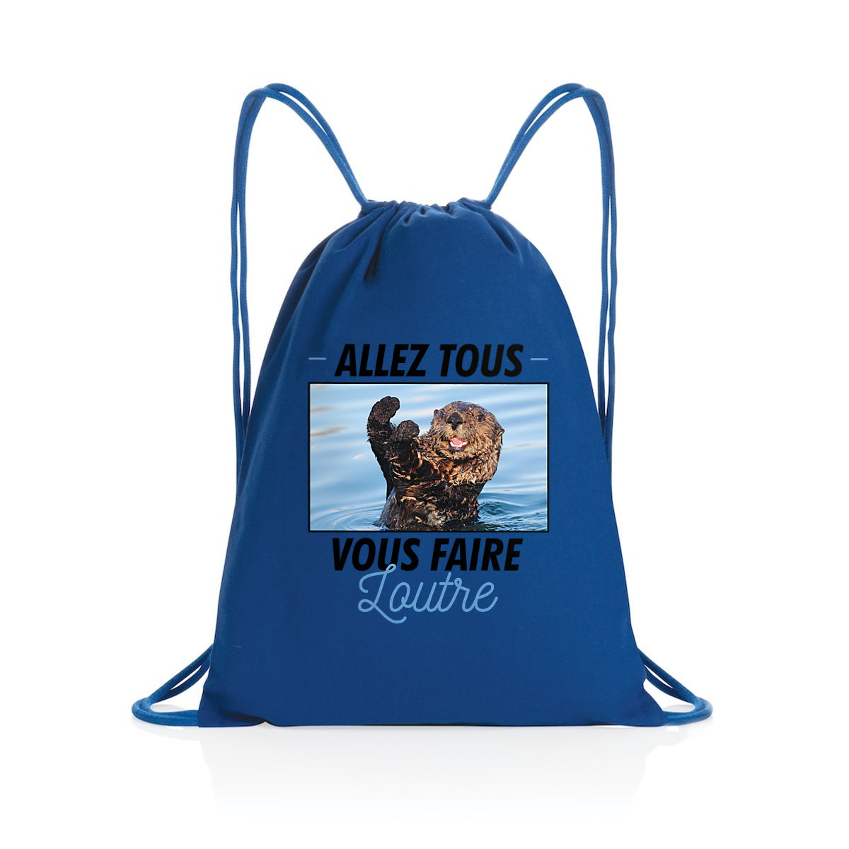 Sac à dos à cordelettes recyclé Allez tous vous faire loutre