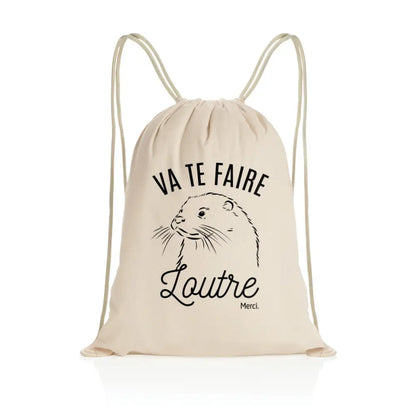 Sac à dos à cordelettes recyclé Va te faire loutre