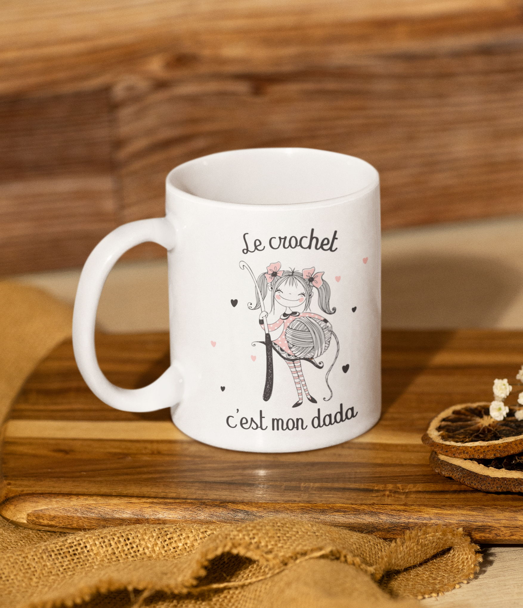 Mug céramique Le crochet c'est mon dada Encre et Créations